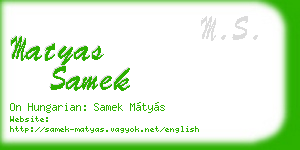 matyas samek business card